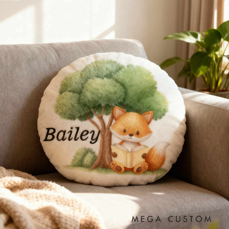 Personalized Forest Friends Reading Pillow Graphic 3D Print Gift for Reading Lovers