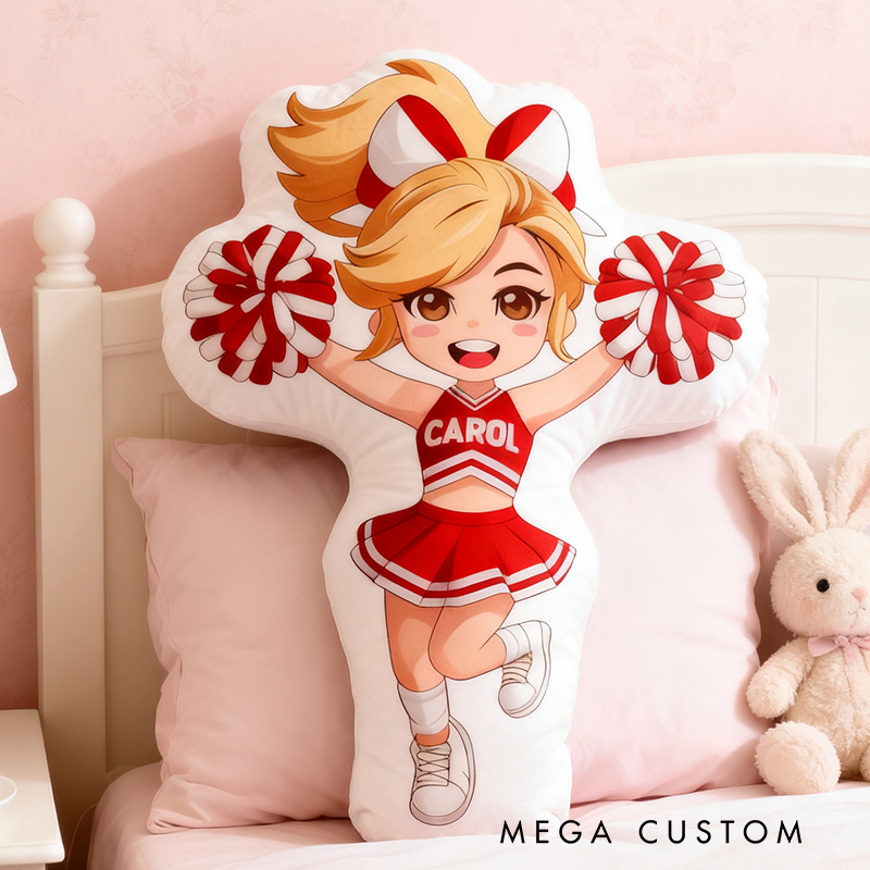 Personalized Cheerleader Pillow with Custom Name and Colors Bring Energy and Fun to Your Space