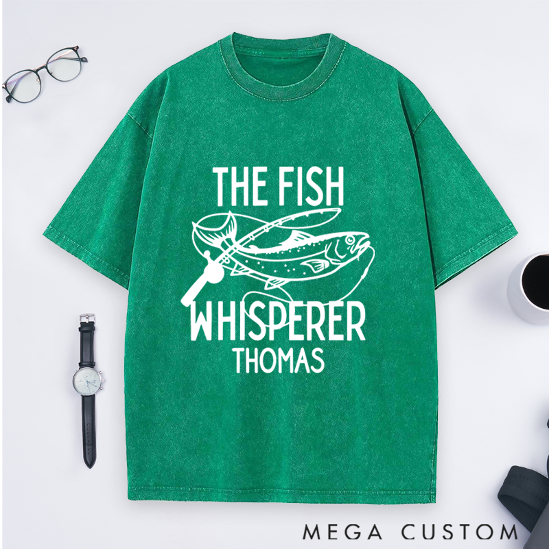 Personalized Fishing T-Shirt The Fish Whisperer T-Shirt Custom Name Comfortable and Stylish Gift for Fishing Enthusiasts