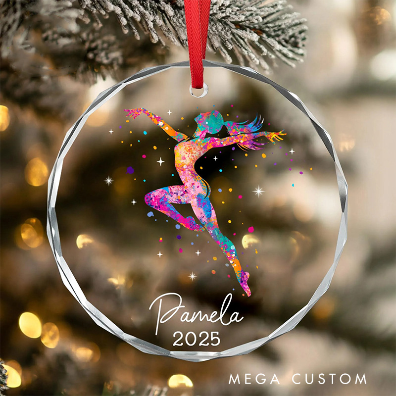 Personalized Elegant Ballet Ballerina Glass Christmas Ornament Dance Lovers Christmas Gift Dancer Xmas Gift Christmas Decor