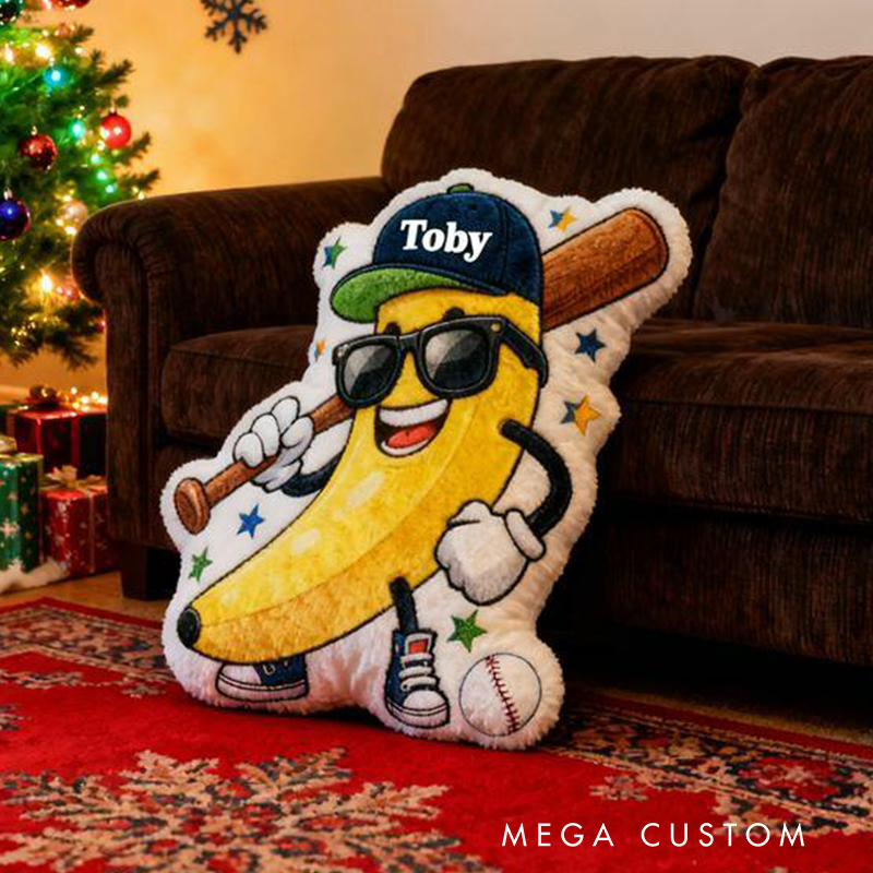 Personalized Banana Baseball Pillow with Custom Name A Fun and Unique Gift Idea