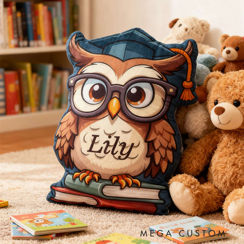 Personalized Wise Owl Reading Pillow Graphic 3D Print Gift for Reading Lovers