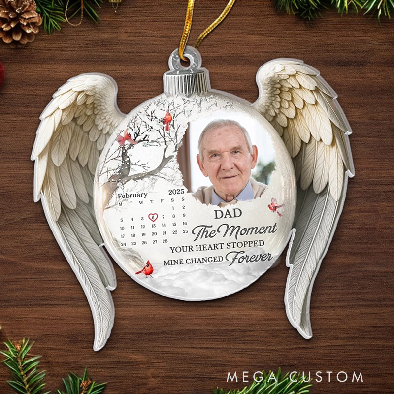 Personalized Photo Cardinal Acrylic Ornament Custom Christmas Memorial Sympathy Gifts for Loss of Loved One Loved Beyond Words Missed Beyond Measure