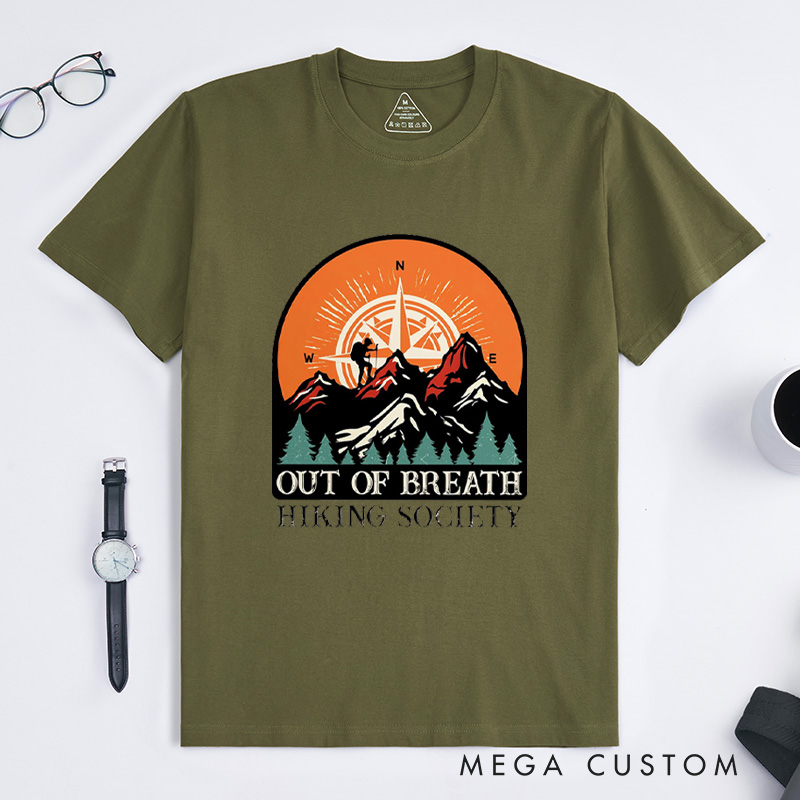 Personalized Out Of Breath Hiking T-Shirt Camping Hiking Adventure T-Shirt for Nature Traveling Lover Gift