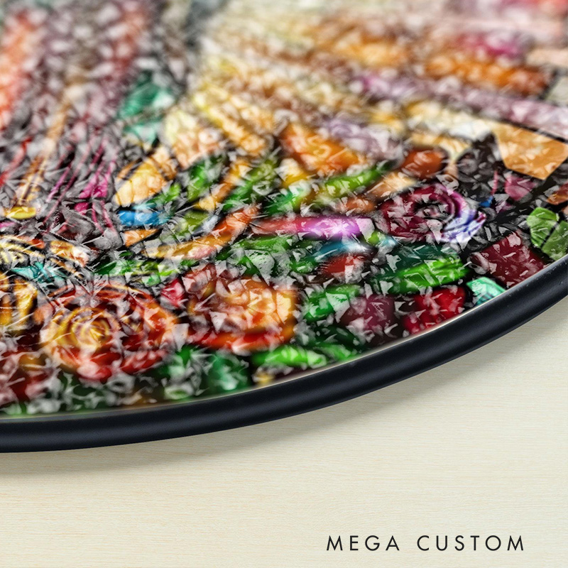 Personalized Our Lady of Guadalupe Stained Glass Suncatcher Ornament with Name Window Hanging Decor Virgin Mary Faux Stained Glass Art Catholic Gift