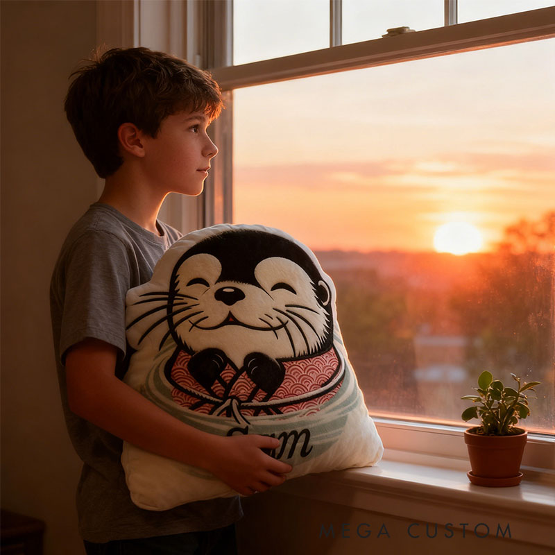 Personalized Wanderlust Otter Pillow Graphic 3D Print Pillow for Travel Lovers