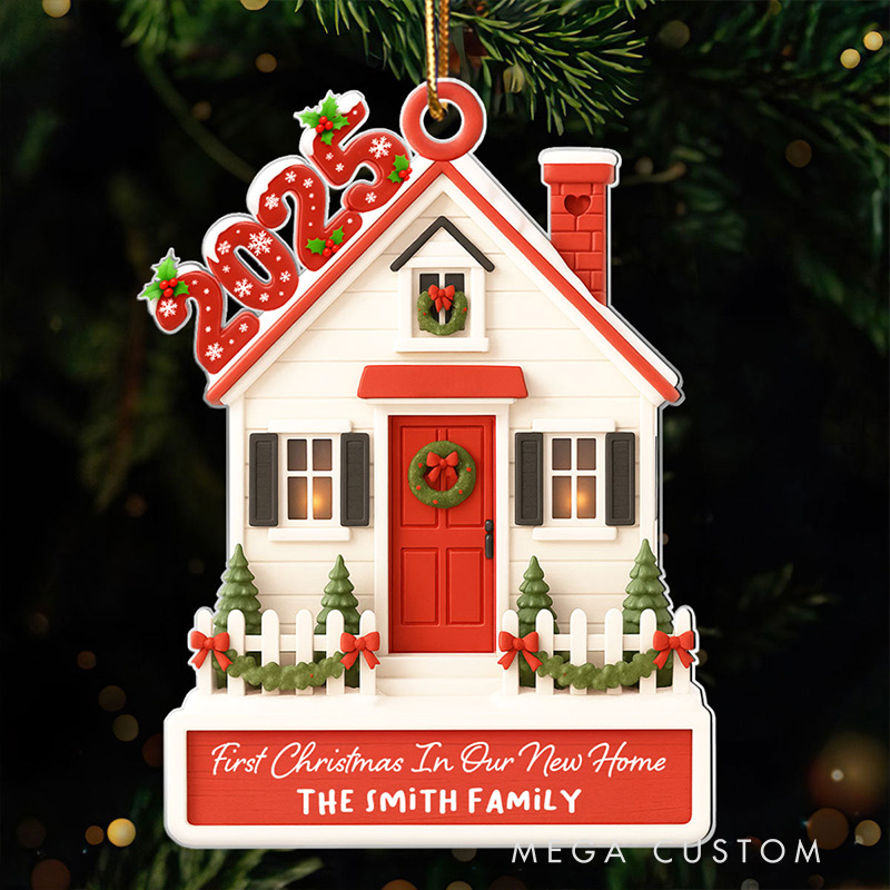 Personalized Our First Home Christmas 2025 Ornament Custom Acrylic Ornament Housewarming Christmas Gift for Couple Family