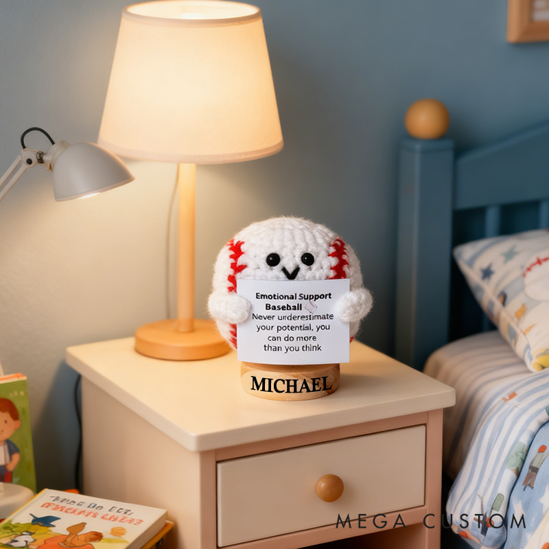 Personalized Funny Positive Baseball Toy With Custom Name Cheer Up Gift For Baseball Team Player