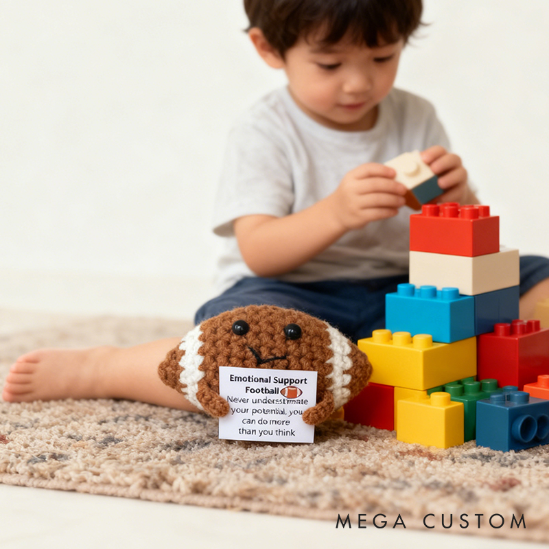 Personalized Emotional Support Football Toy with Custom Name Cheer Up Gifts For Football Team Players 