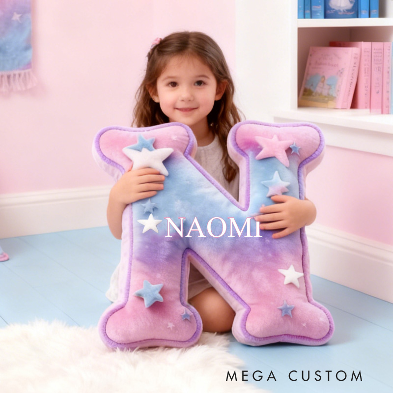 Personalized Star Cookie Alphabet Throw Pillow Dessert Letter Pillow with Name for Kids Girl Boy Baker Christmas Gifts Loving Room Decor
