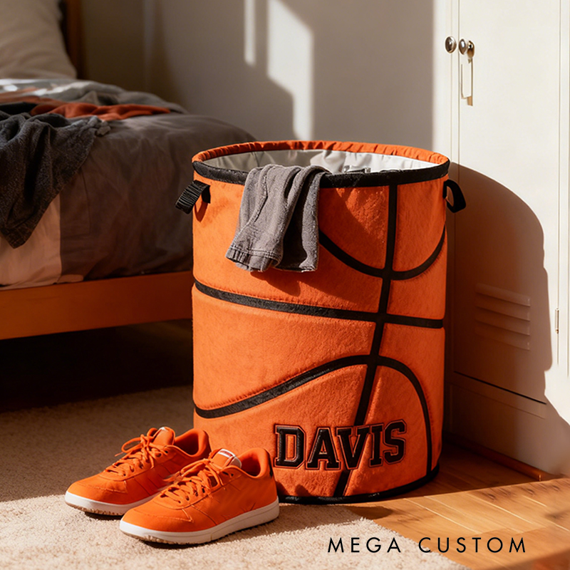 Personalized Basketball Storage Basket with Custom Name for Fans and Athletes