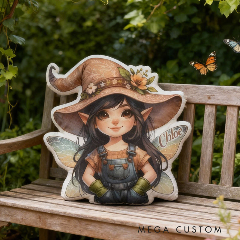 Personalized Garden Pixie Pillow with Custom Name Graphic 3D Print Pillow for Gardening Lovers