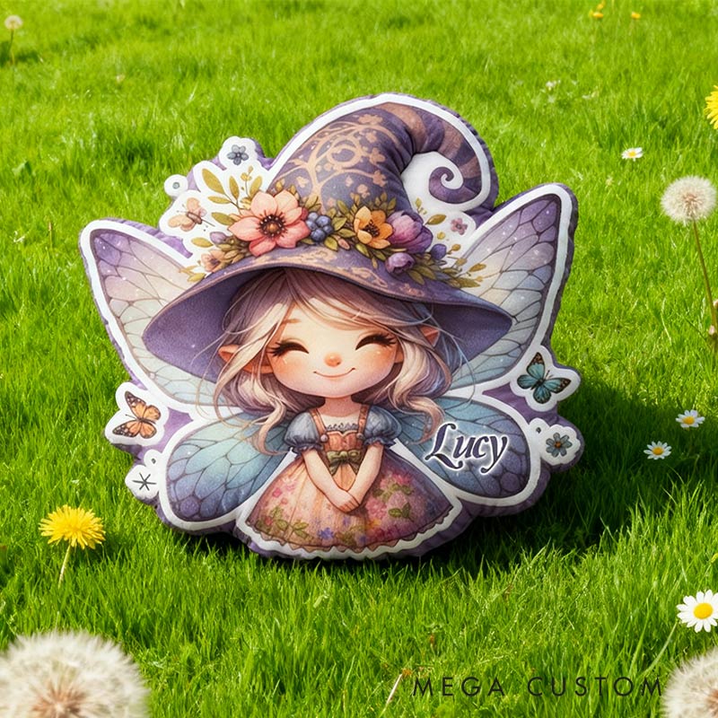 Personalized Purple Fairy Garden Pillow with Custom Name Graphic 3D Print Pillow for Gardening Lovers