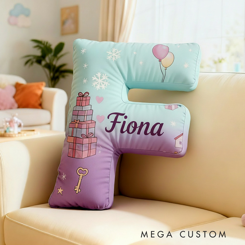 Personalized Letter Name Pillow Initial Pillow Graphic 3D Print Gift for Kids and Family Housewarming Gift 