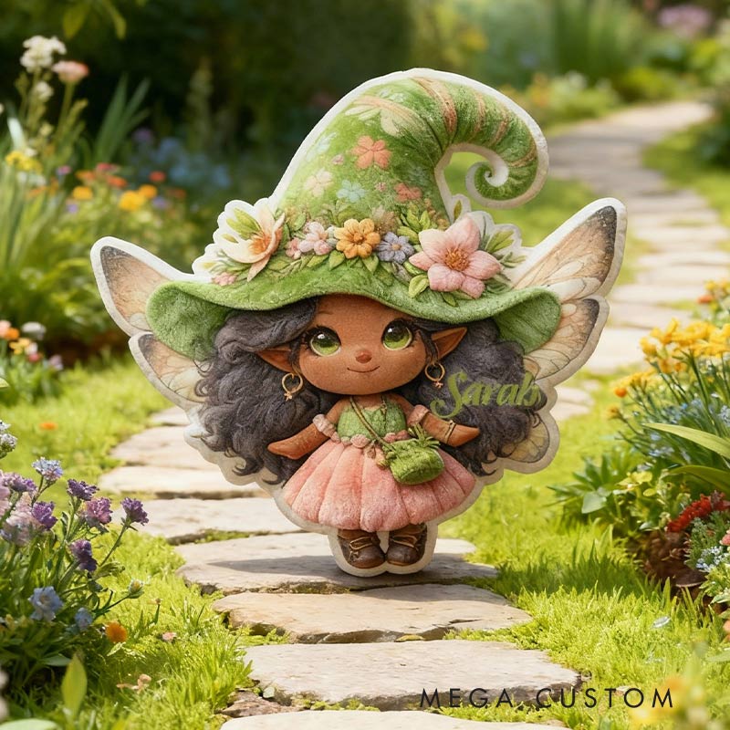 Personalized Green Enchantment Fairy Pillow with Custom Name Graphic 3D Print Pillow for Gardening Lovers