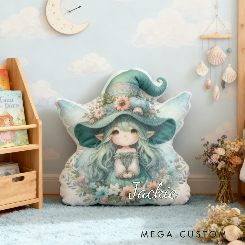 Personalized Cute Garden Fairy Throw Pillow Garden Lover Pillow with Name for Kids Girl Boy Gardener Christmas Gifts Loving Room Decor