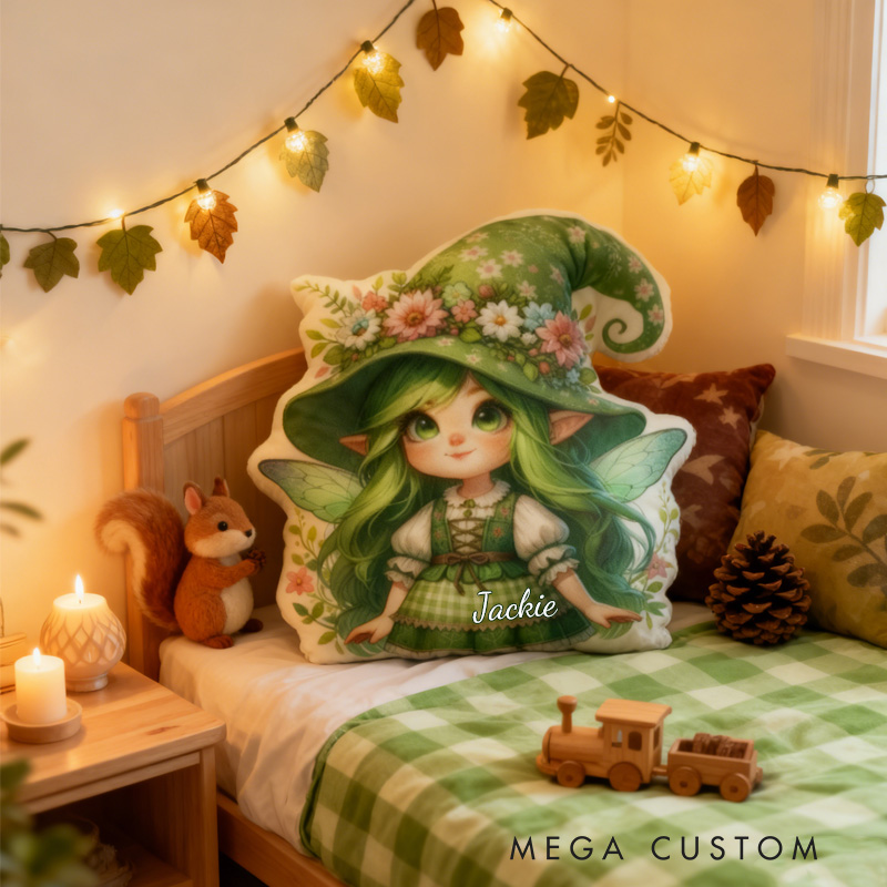 Personalized Cute Garden Fairy Throw Pillow Garden Lover Pillow with Name for Kids Girl Boy Gardener Christmas Gifts Loving Room Decor