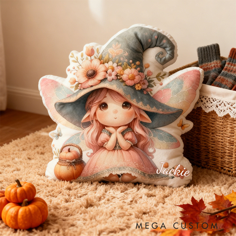 Personalized Cute Garden Fairy Throw Pillow Fairy Pillow with Name for Kids Girl Boy Gardener Christmas Gifts Loving Room Decor