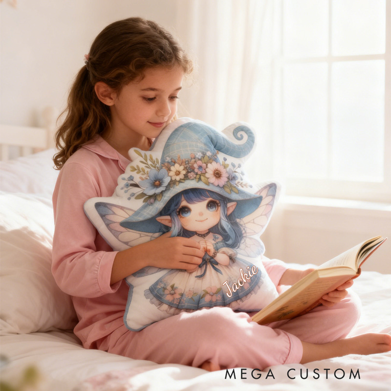 Personalized Garden Fairy Throw Pillow Cute Fairy Pillow with Name for Kids Girl Boy Gardener Christmas Gifts Loving Room Decor