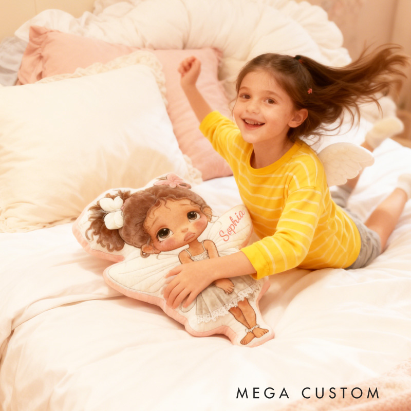 Personalized Princess Fairy Throw Pillow Garden Fairy Pillow with Name for Kids Girl Boy Gardener Christmas Gifts Loving Room Decor