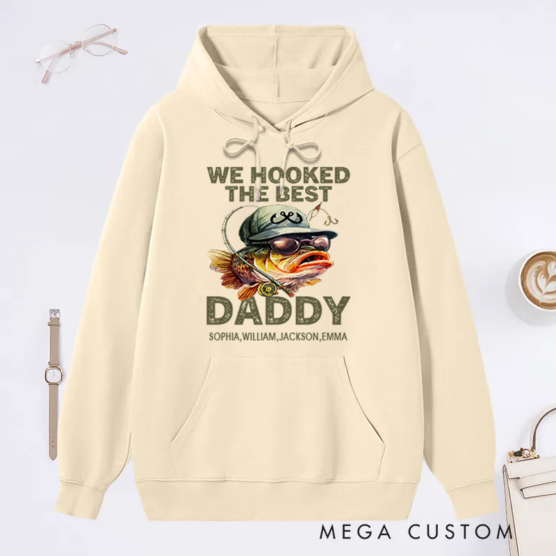 Personalized Fishing Hoodie Funny Fishing Sweatshirt Custom Names Perfect Gift for Fishing Enthusiast Dads Grandpas