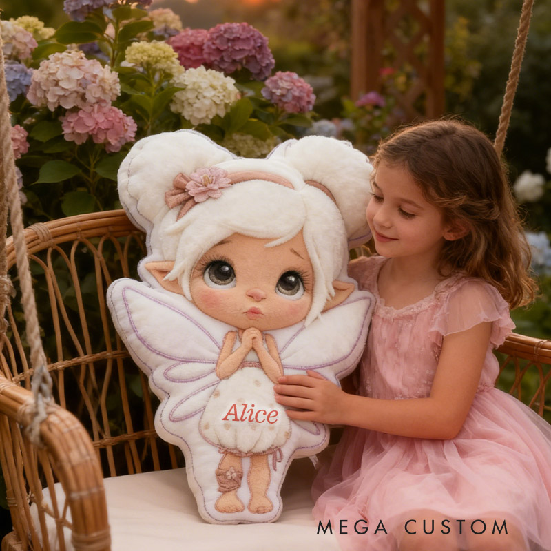 Personalized Garden Fairy Pillow with Custom Name Graphic 3D Print Pillow for Gardening Lovers
