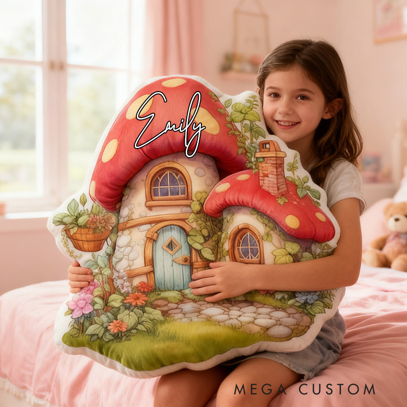 Personalized Cottage House Pillow Graphic 3D Print Custom Name Cottagecore Pillow Gift for Girls Famlily Housewarming Gift Cozy Home Decor