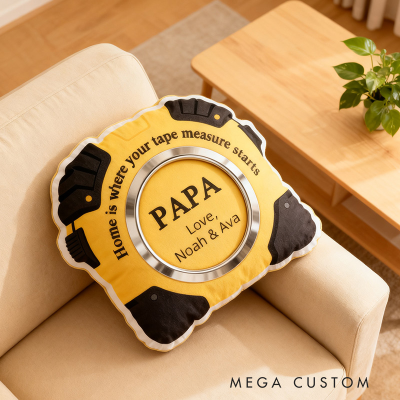 Personalized Measuring Tape Tool Themed Plush Pillow Housewarming Gift