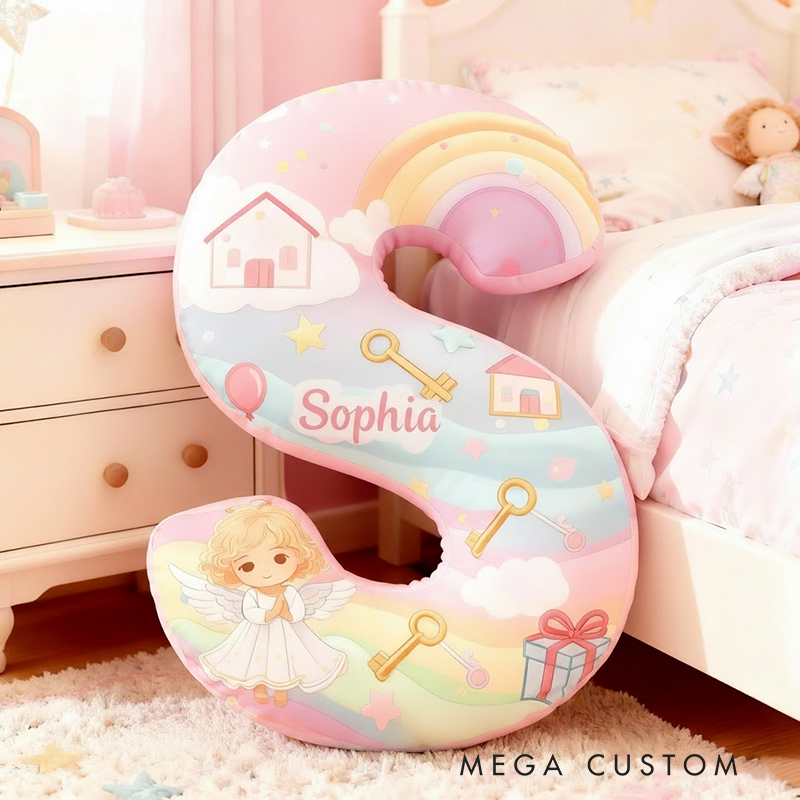 Personalized Initial Pillow Custom Name Pillow for Girls Family Gift Housewarming Gift 