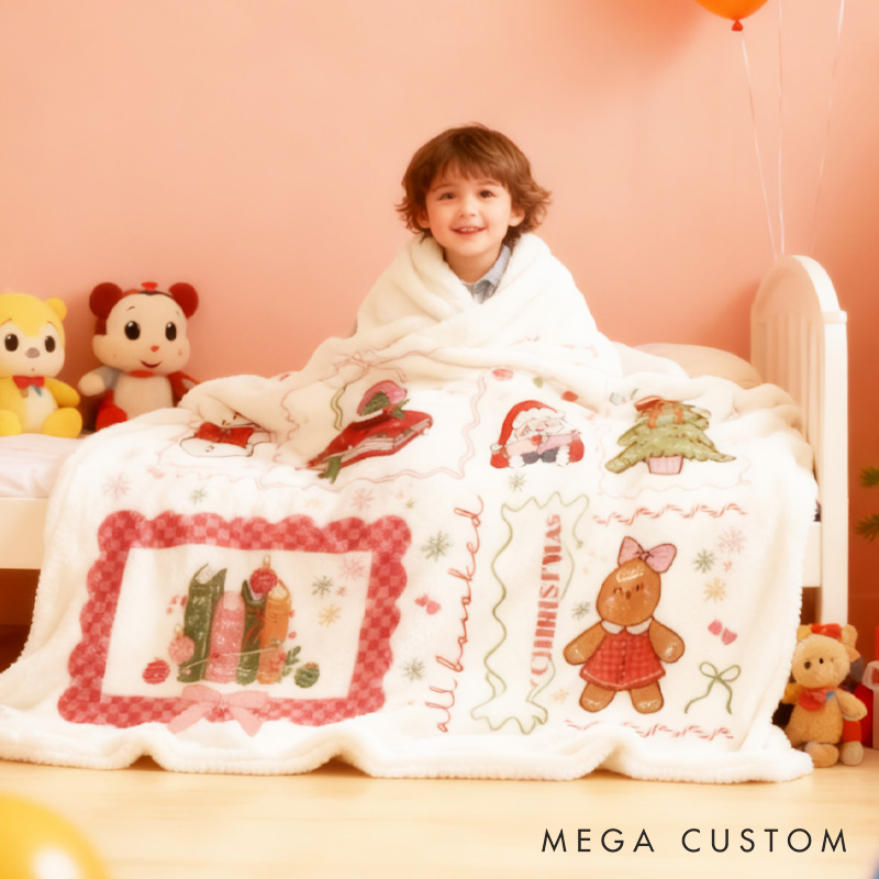 Personalized Christmas Book Soft Throw Blanket with Name Book Lover Blanket Birthday Gift for Bookish Bookworm