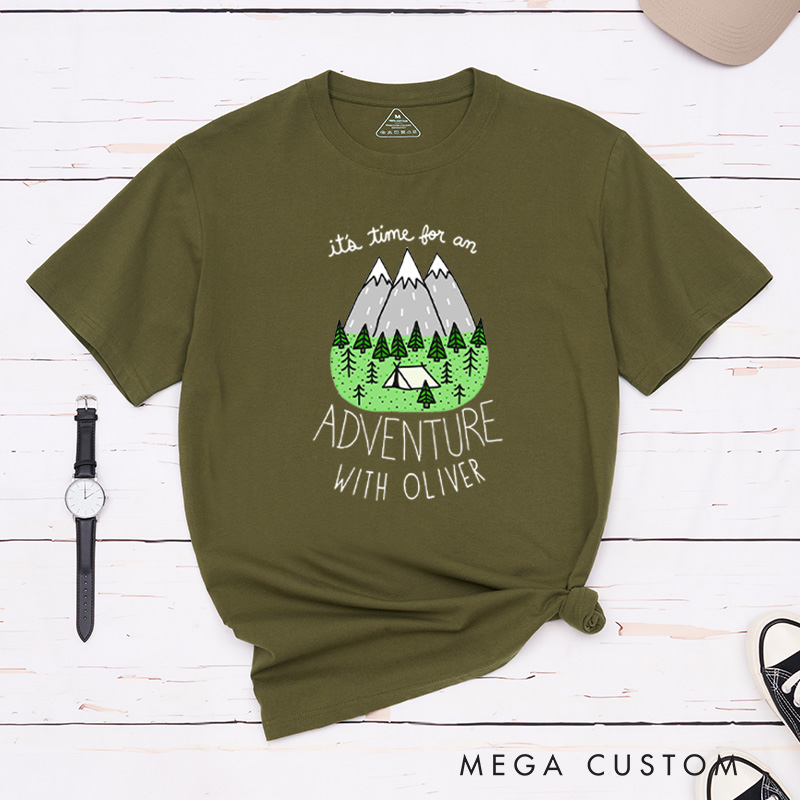 Personalized Mountain T-Shirt Camping Adventure T-Shirt for Nature Travelers Outdoors Lover Gift