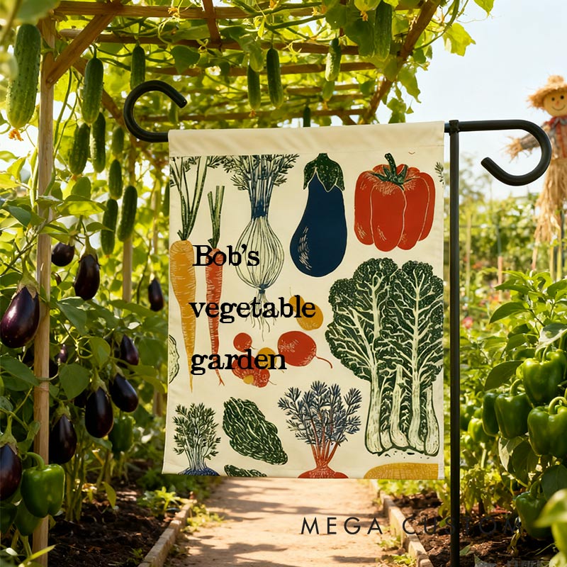 Personalized Veggie Patch Garden Flag Yard Flag Spring Garden Flag Summer Decor Double Sided for Garden Lovers