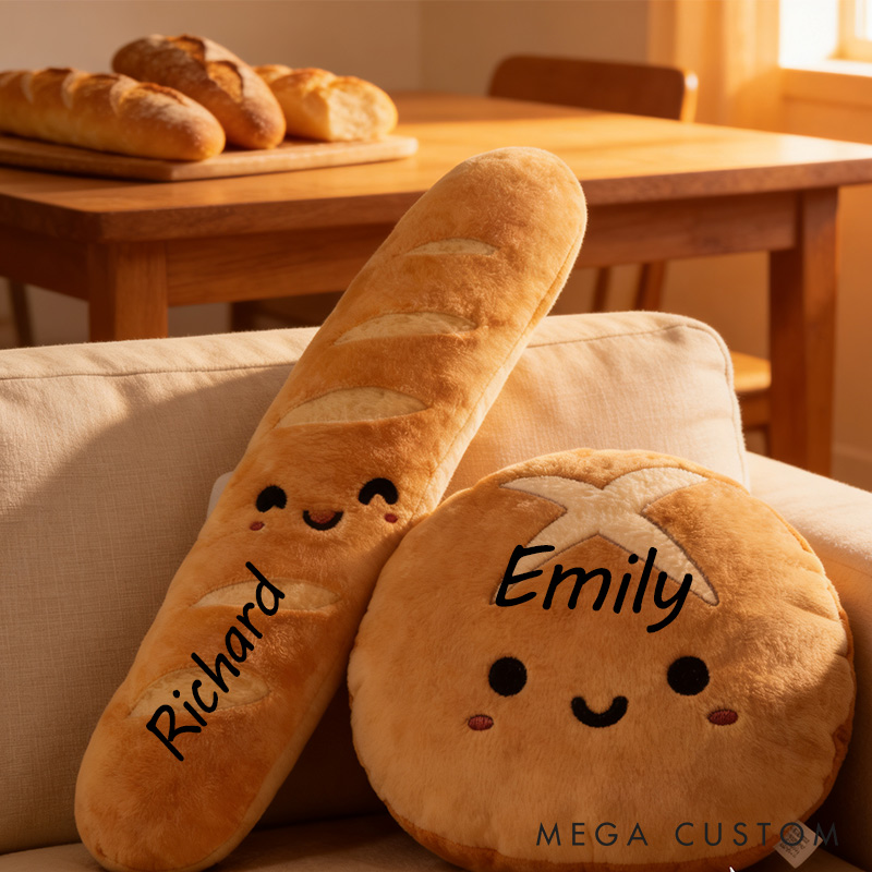 Personalized I Loaf You Bakery Love Pillow Graphic 3D Print Pillow with Name for Baking Lovers and Couple