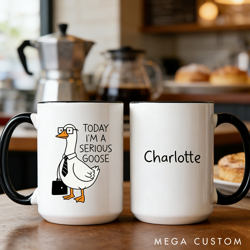 Personalized Coworker Mug Funny Geek Nerd Gift Office Humor Gift Custom Name Coffee Mug Serious Goose Mug