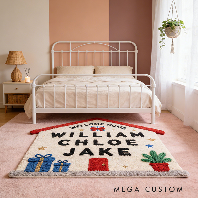 Personalized House Doormat Custom Names Rug for Couples New Home Gifts Housewarming Day Gift
