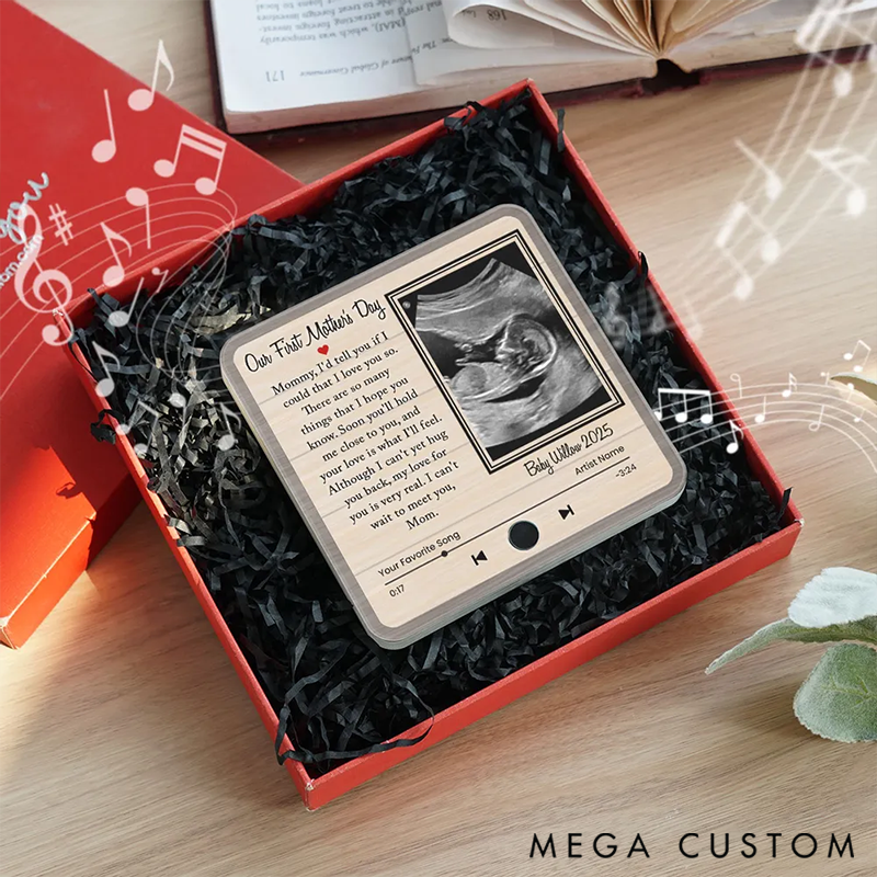 Personalized Perfect Gift For Pregnant Wife Music Fridge Magnet Melody for Mom and Baby Ultrasound Baby Image