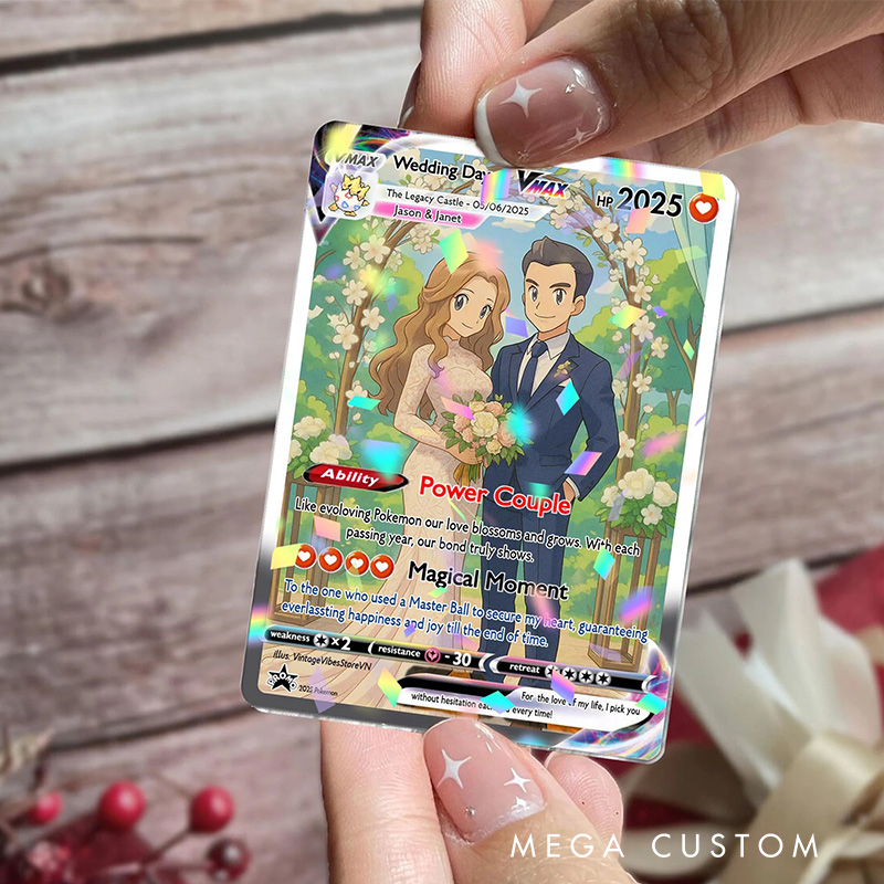 Personalized Funny Photo Anime Wedding Card Classic Game Card with Photo Card Game Collection for Game Lovers Birthday Gift for Kids Couple Family