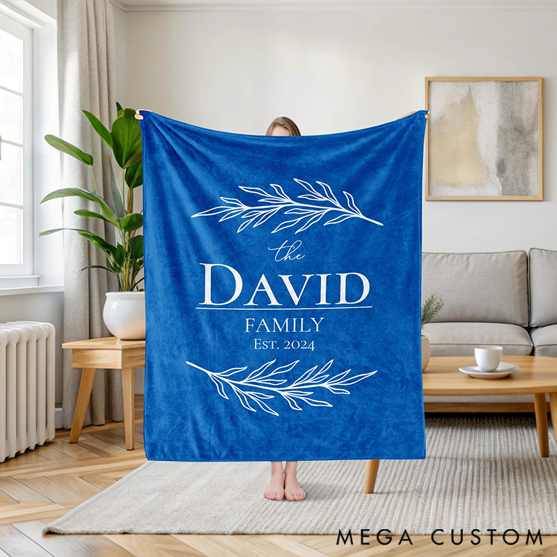 Personalized Family Name Blanket with Name and Date For Family Member