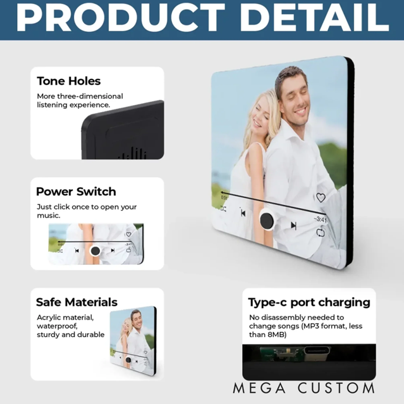 Personalized Photo Music Fridge Magnet That Can Play Songs Custom Anniversary Wedding Giftsa and Valentine's Day Gift