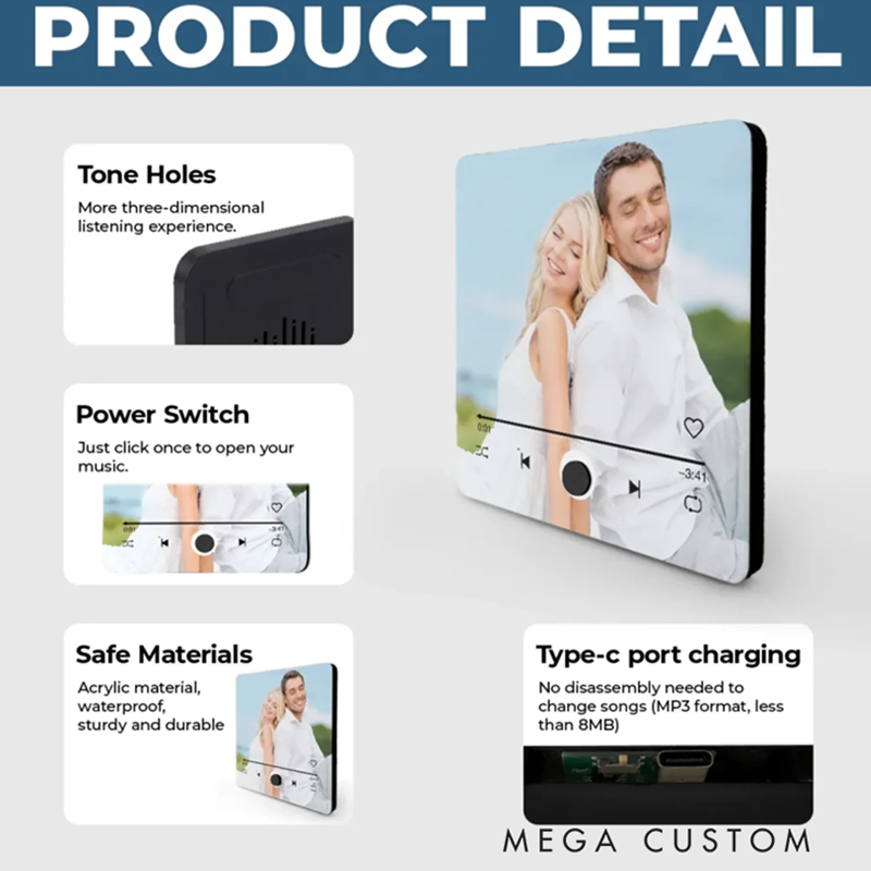 Personalized Photo Music Fridge Magnet That Can Play Songs Custom Anniversary Wedding Giftsa and Valentine's Day Gift