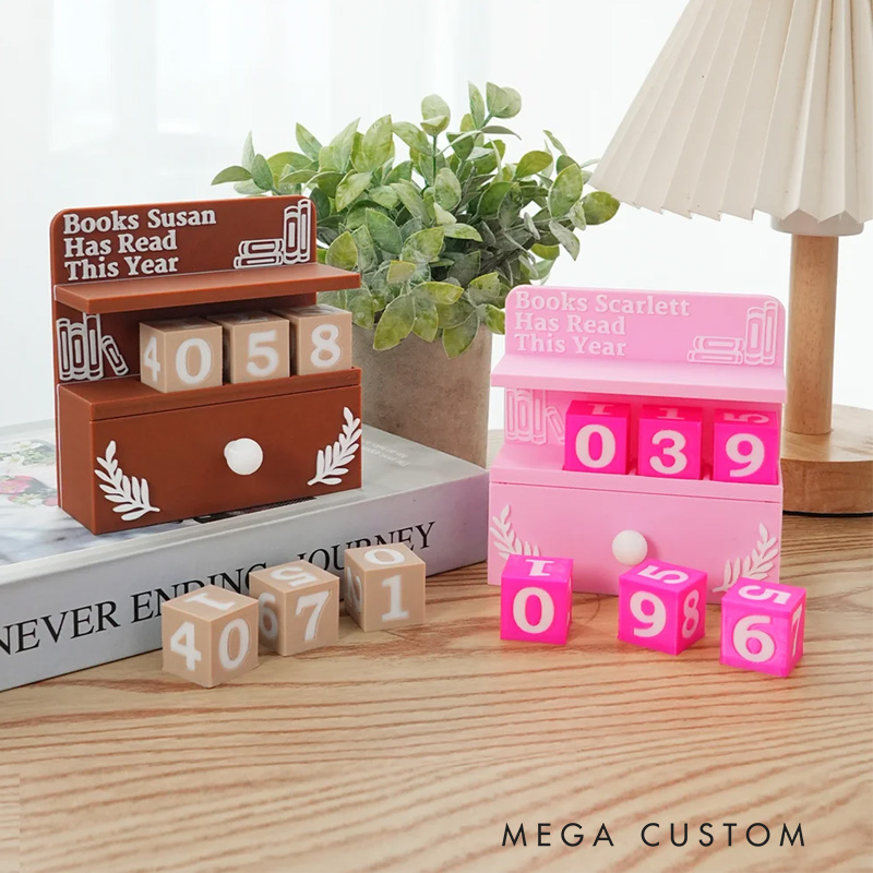 Personalized Miniature Drawer Bookcase Reading Tracking Decoration with Name Bookshelf Decor Birthday Reading Gift for Book Lover Bookworms