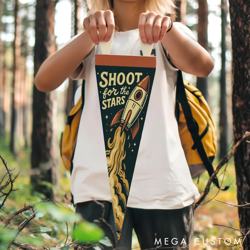 Personalized Felt Pennant Space Theme Kids Room Wall Decor Inspirational Kid Banner Handmade Playroom Sign Motivational Gift for Kid