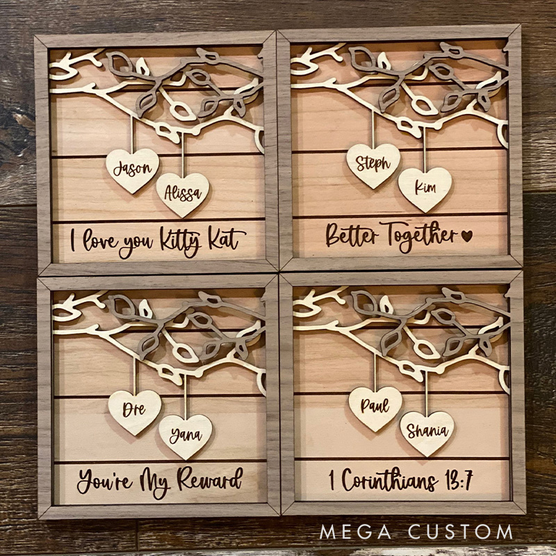 Personalized God Gave Me You 3D Wooden Sign with Custom Couple's Names and Text Home Decor Gift for Couple Valentine's Day Gift Anniversary Gift