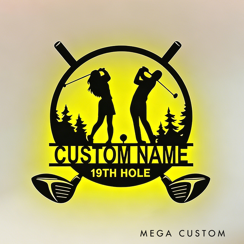 Personalized LED Acrylic Golf Wall Art Illuminate Your Space with Custom Style