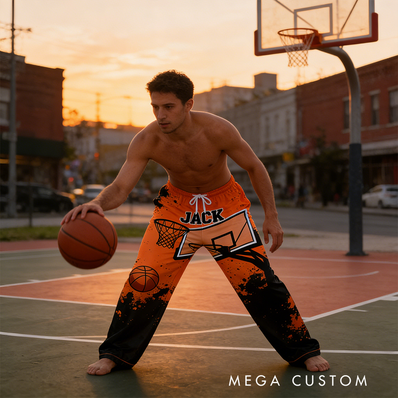 Personalized Basketball Lounge Pants with Custom Name Design