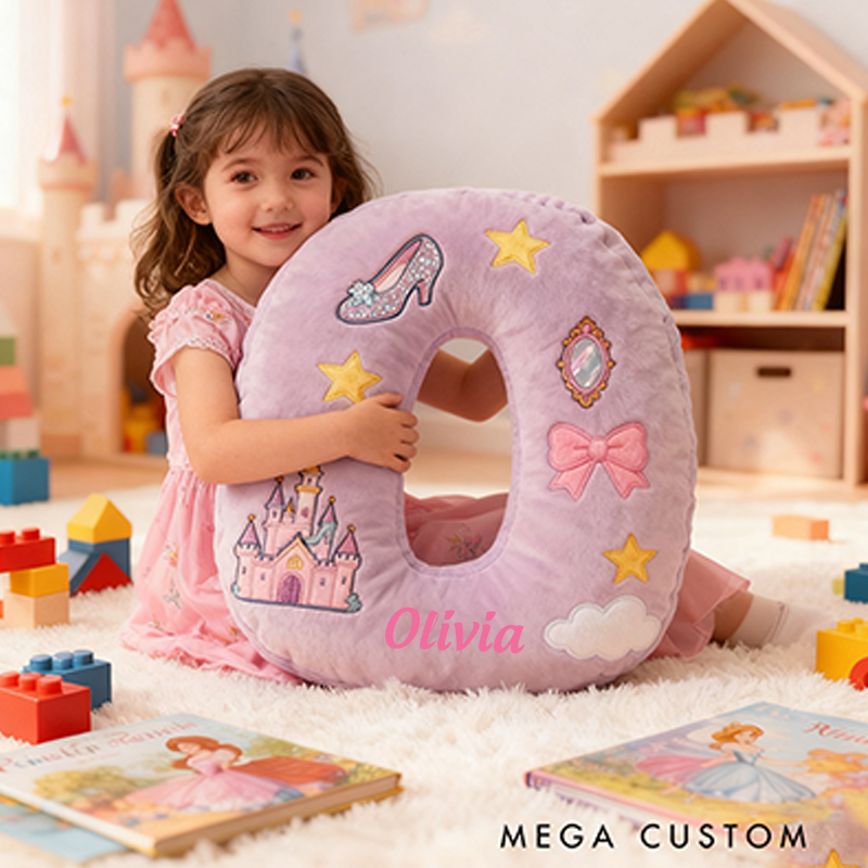 Personalized Colorful 26 Letters Cute Graphic 3D Print Pillow Cute Magic Beautiful Letter Custom Pillow Gift Christmas Gift for Kids