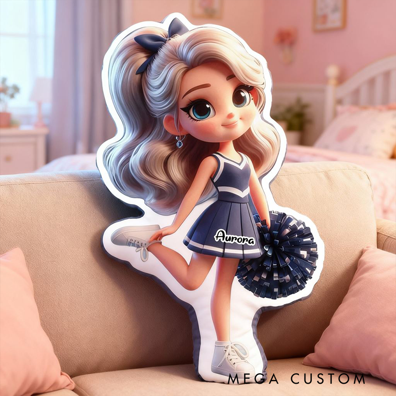 Personalized Cheerleader Doll Pillow with Your Name Perfect Gift for Cheer Fans