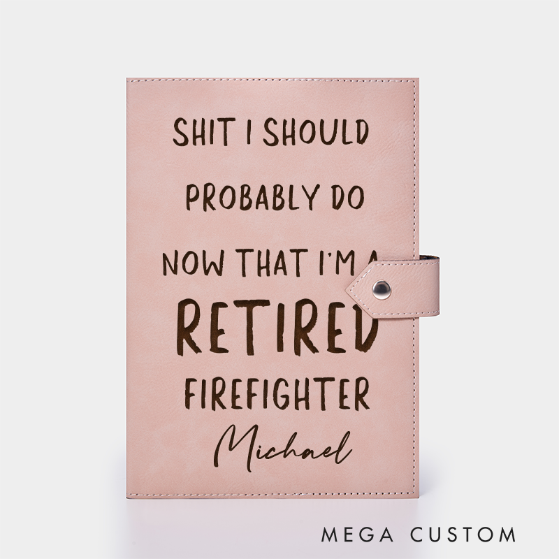 Personalized Firefighter Leather Journal Engraved Firefighter Notebook Custom Name Firefighter Notebook