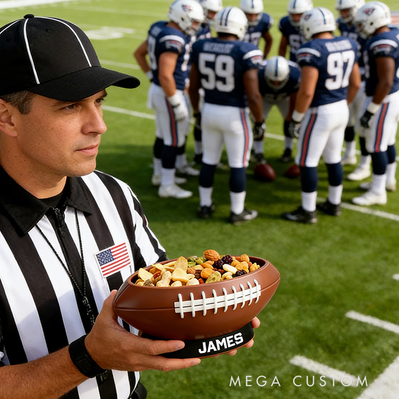 Personalized 3D Printed Football Snack Bowl for Sports Fans Parties and Tailgates