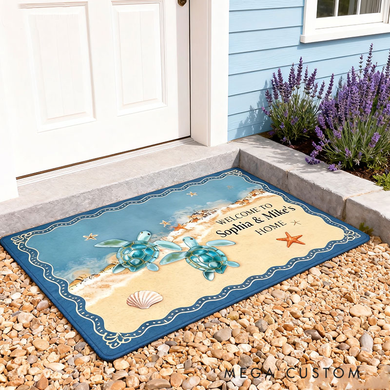 Personalized Welcome Doormat Custom Home Mat with Name for Couple Housewarming Gift Valentine's Day Gift 